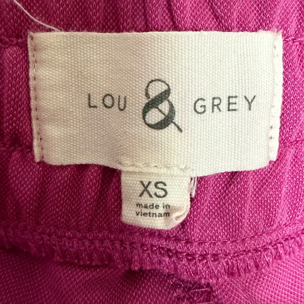 Lou & Grey Magenta Pink High Waisted Drawstring Lounge Shorts with Pockets Sz XS